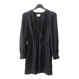 Sezane Long Sleeve V-Neck Dress